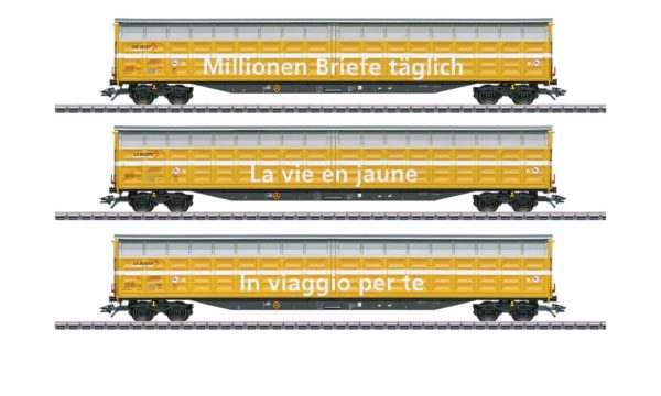 Märklin 48059 Swiss Post High-Capacity Sliding Wall Boxcar Set